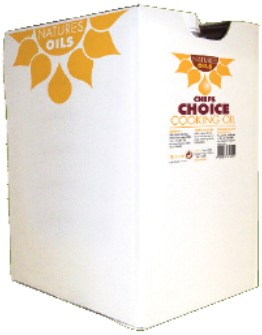 a box of chefs choice cooking oil