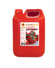 A jug of natures oils tomato ketchup