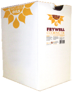 a box of natures oils frywell cooking oil