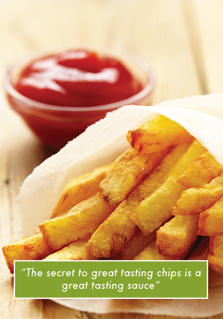Image of chips and ketchup