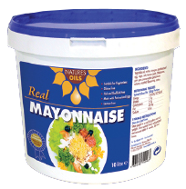 a tub of natures oils real mayonnaise