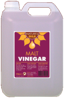 a jug of natures oil malt vinegar